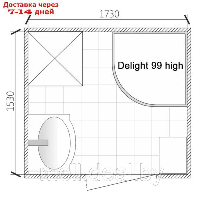 Душевая кабина DOMANI-Spa Delight 99, поддон 45см, черные стенки, тонированное стекло, 90х90 - фото 4 - id-p220734935