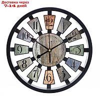 Часы настенные, серия: Интерьер, дискретный ход, d-25 см, АА , черные