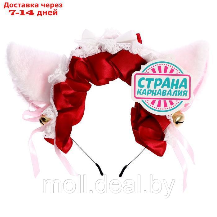 Карнавальный ободок "Аниме ушки"с красной повязкой - фото 3 - id-p220737940