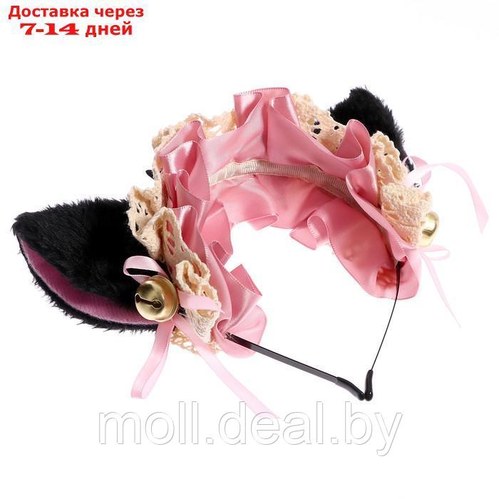 Карнавальный ободок "Аниме ушки"с розовой повязкой - фото 2 - id-p220737949