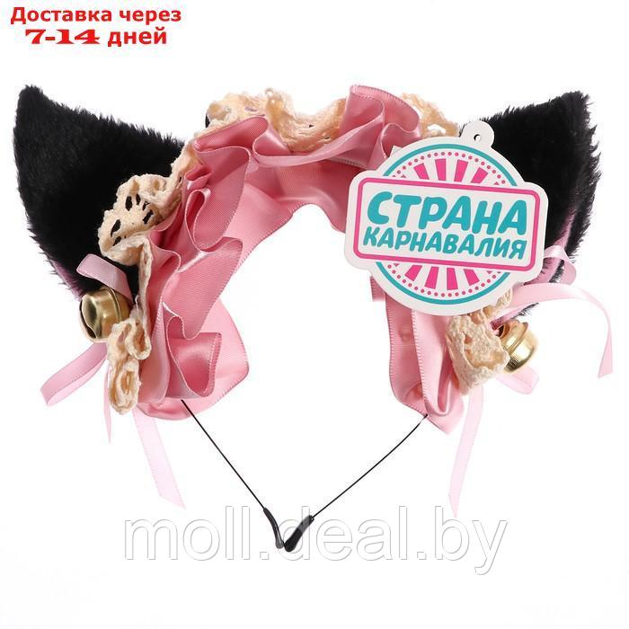 Карнавальный ободок "Аниме ушки"с розовой повязкой - фото 3 - id-p220737949