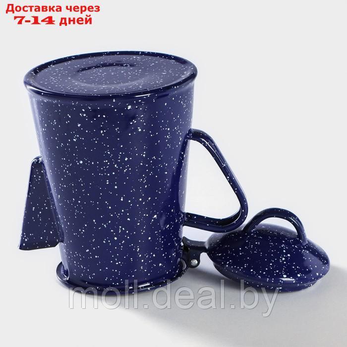 Кофейник эмалированный "Синий мрамор", 1,2 л, 18×13,5×21 см, индукция - фото 4 - id-p220738943