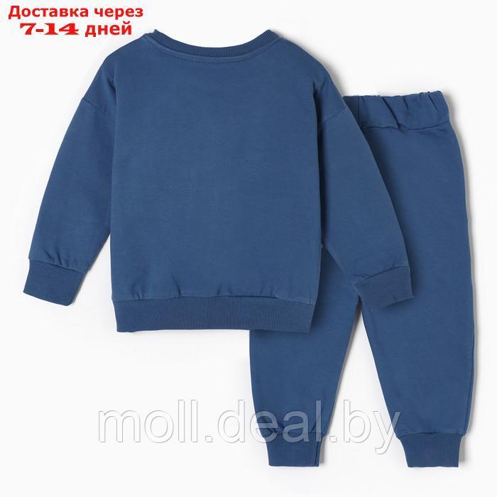 Комплект (лонгслив/брюки) для мальчика, цвет синий, рост 80 см - фото 5 - id-p220737967