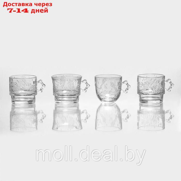 Набор питьевой из стекла "Космос", 5 предметов: кувшин 1,9 л, 4 кружки 300/280/280/250 мл, цвет прозрачный - фото 2 - id-p220738959