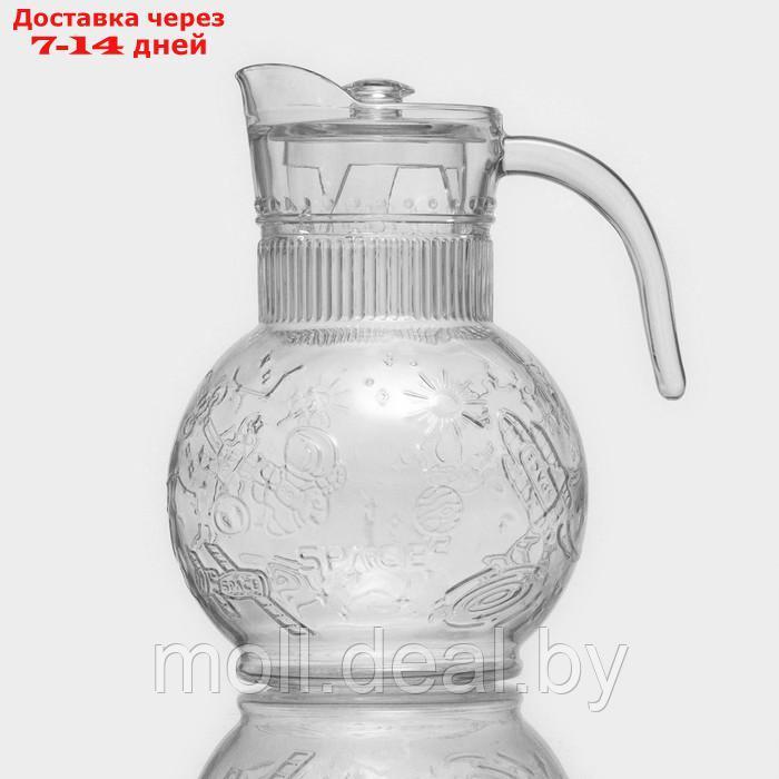 Набор питьевой из стекла "Космос", 5 предметов: кувшин 1,9 л, 4 кружки 300/280/280/250 мл, цвет прозрачный - фото 4 - id-p220738959