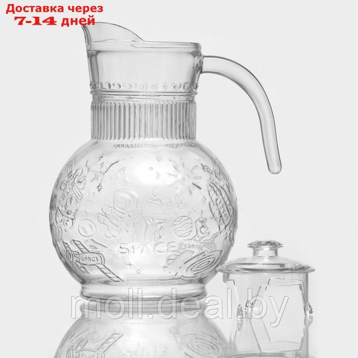 Набор питьевой из стекла "Космос", 5 предметов: кувшин 1,9 л, 4 кружки 300/280/280/250 мл, цвет прозрачный - фото 6 - id-p220738959