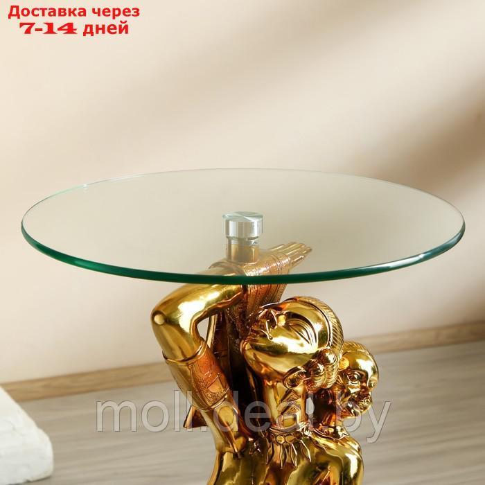 Стол декоративный "Африканка с ребёнком на спине" золото 42х42х64 см - фото 6 - id-p220739977