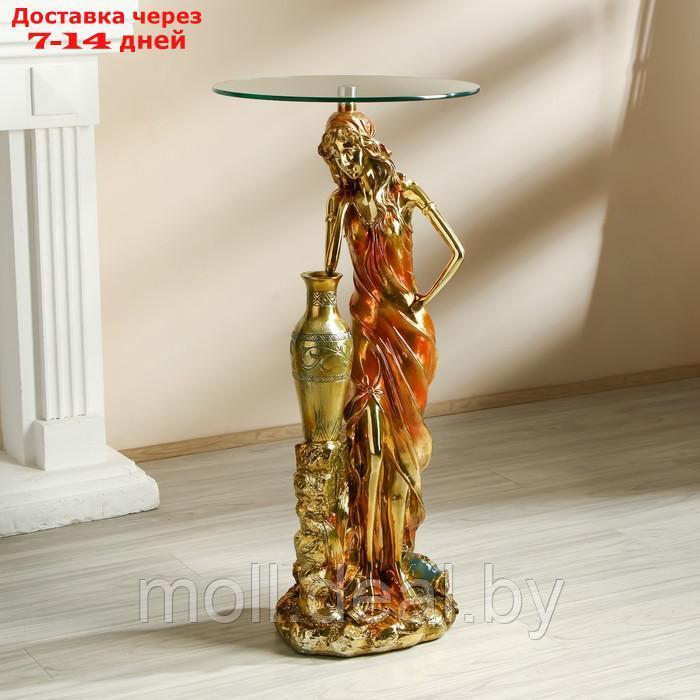 Стол декоративный "Девушка у вазы" золото 45х45х98 см - фото 2 - id-p220739978