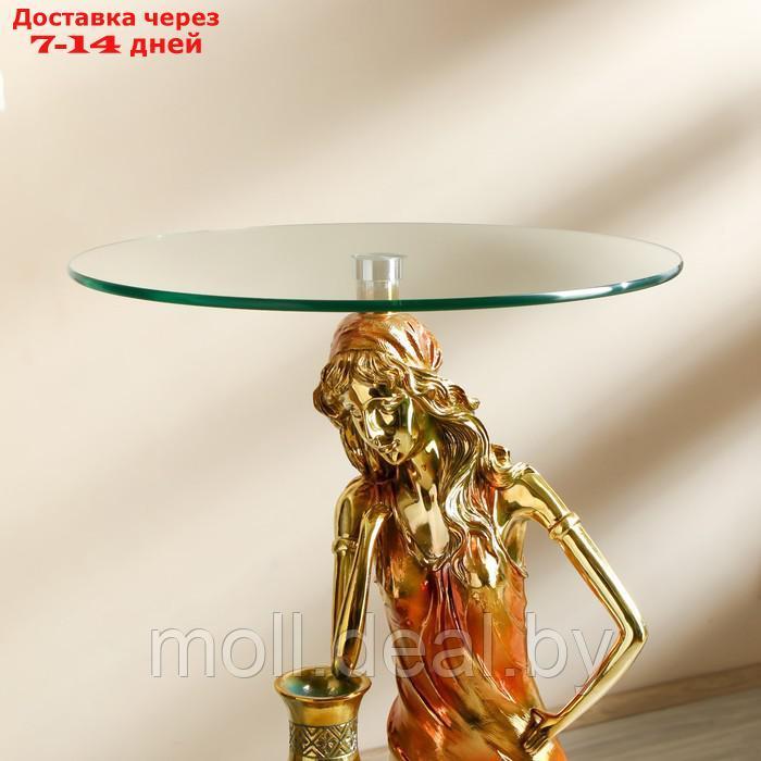 Стол декоративный "Девушка у вазы" золото 45х45х98 см - фото 6 - id-p220739978