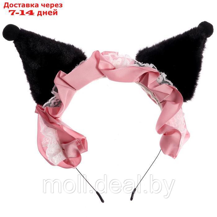 Карнавальный ободок "Ушки" с розовой повязкой - фото 1 - id-p220738026