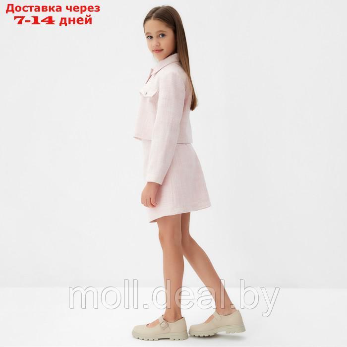 Комплект для девочки (жакет и юбка) MINAKU: PartyDress, цвет розовый, рост 122 см - фото 3 - id-p220738048