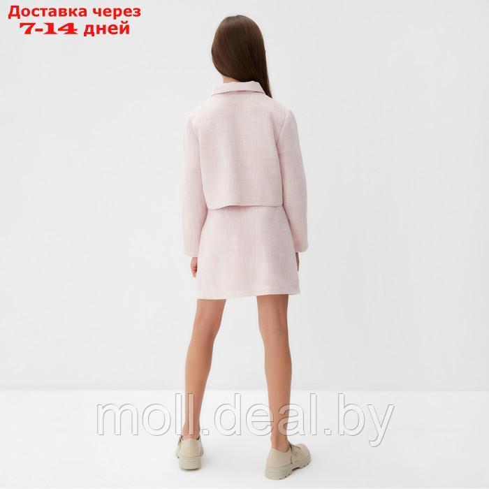 Комплект для девочки (жакет и юбка) MINAKU: PartyDress, цвет розовый, рост 122 см - фото 4 - id-p220738048
