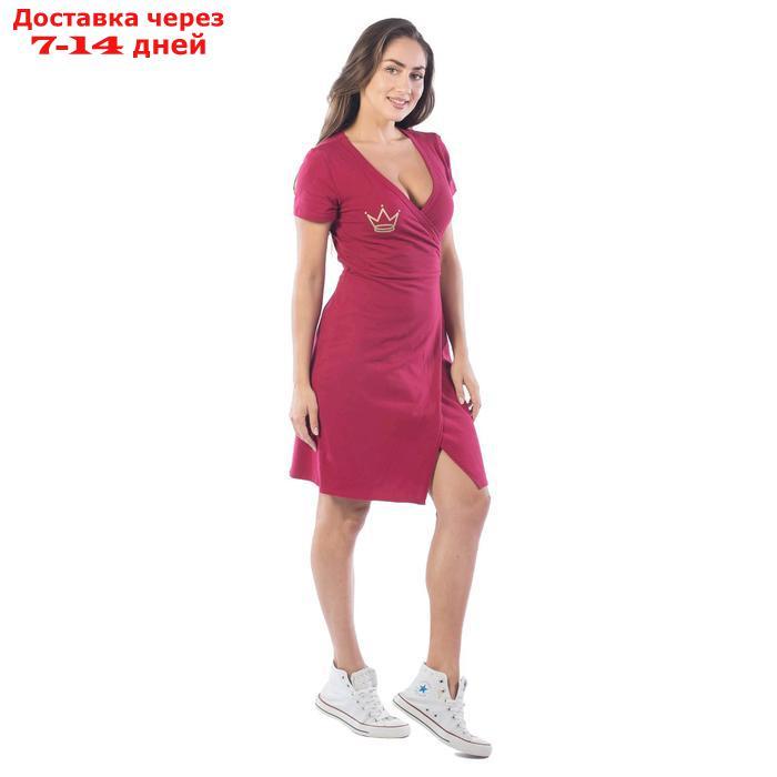 Платье с запахом "Корона", размер 50, цвет бордовый - фото 3 - id-p220753183