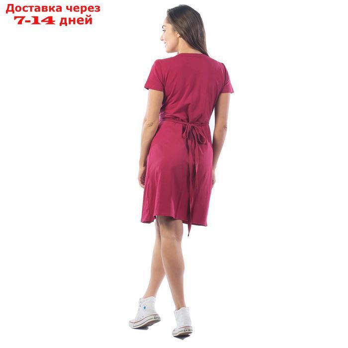 Платье с запахом "Корона", размер 50, цвет бордовый - фото 4 - id-p220753183