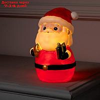 Светодиодная фигура "Дед Мороз" 8 × 19 × 8 см, пластик, батарейки LR44х3, свечение тёплое белое