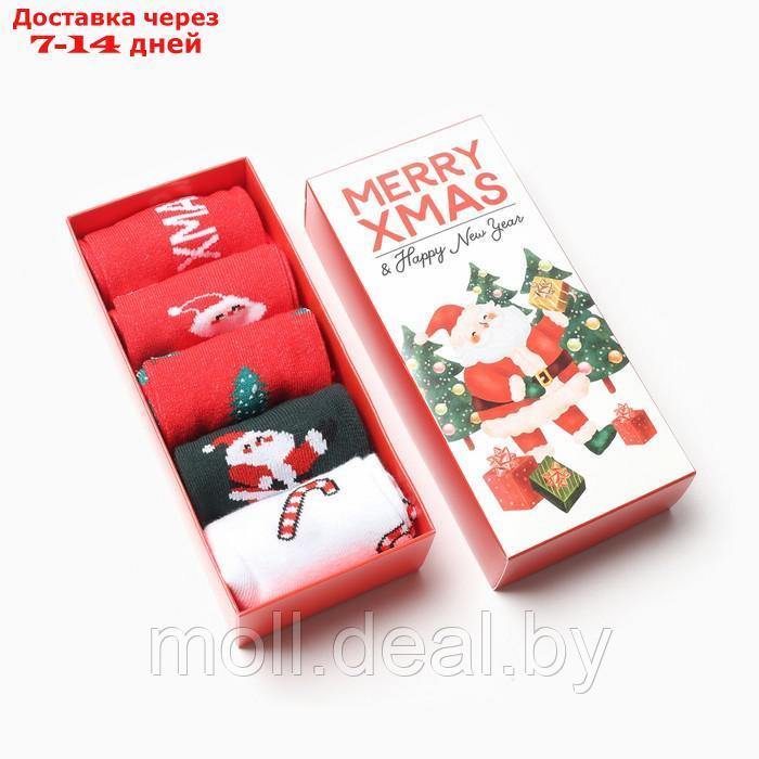 Набор женских носков KAFTAN "Merry XMAS" р. 36-39 (23-25 см), 5 пар - фото 1 - id-p220740074