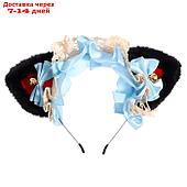 Карнавальный ободок "Ушки аниме", цвет голубой