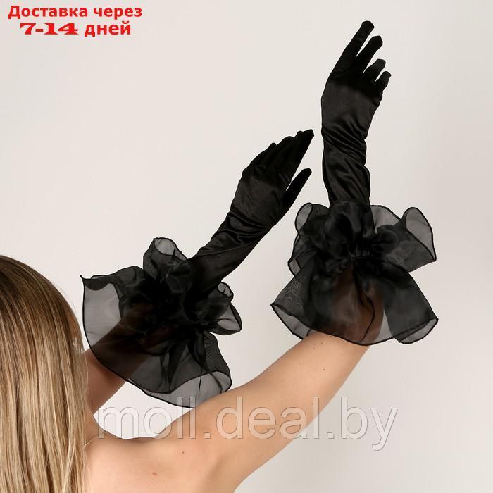 Карнавальный аксессуар- перчатки с воланом, цвет черный - фото 2 - id-p220740112