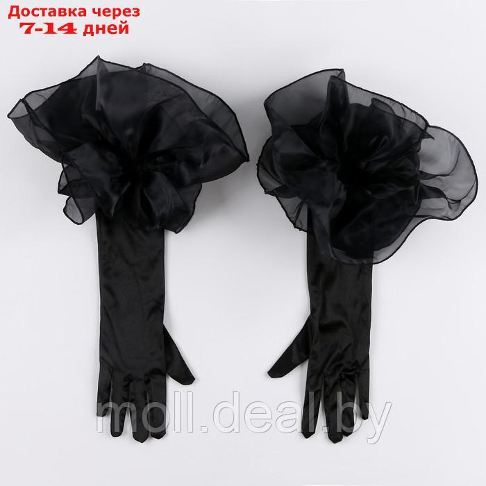 Карнавальный аксессуар- перчатки с воланом, цвет черный - фото 3 - id-p220740112