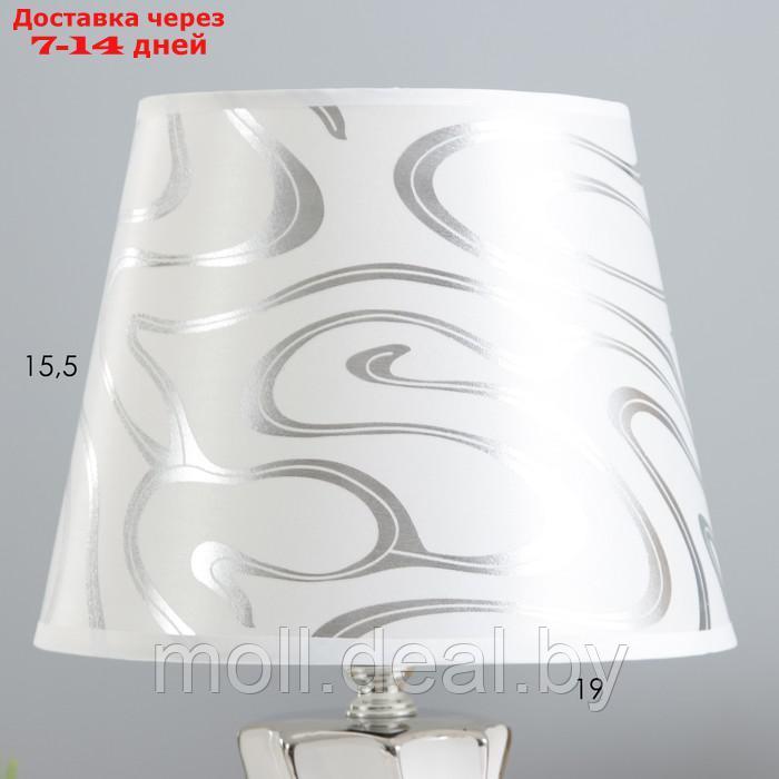 Настольная лампа "Эльга" Е14 40Вт бело-серебристый 20х20х34см - фото 3 - id-p220741119