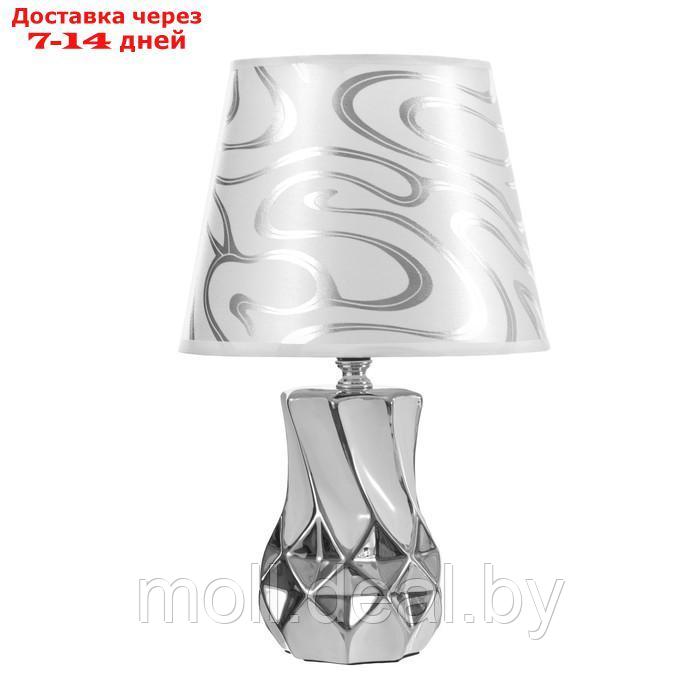 Настольная лампа "Эльга" Е14 40Вт бело-серебристый 20х20х34см - фото 6 - id-p220741119