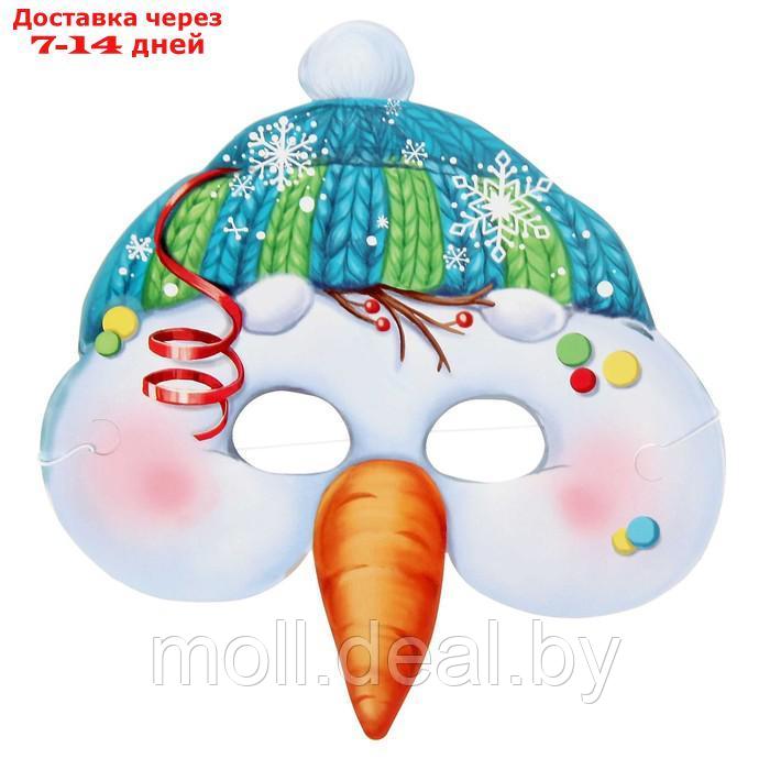 Костюм "Снеговик с черным ведром" комбинезон, маска, шарф рост 98-104 - фото 2 - id-p220738220