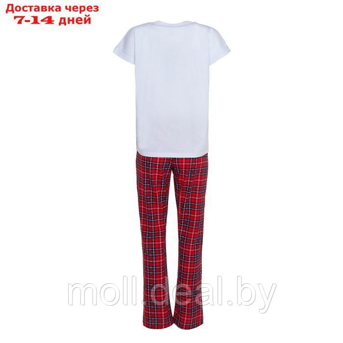 Комплект домашний женский "GOOD MORNING" (футболка/брюки), цвет белый/красный, размер 48 - фото 2 - id-p220741168