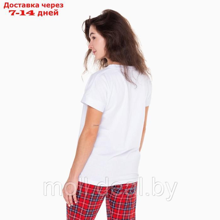 Комплект домашний женский "GOOD MORNING" (футболка/брюки), цвет белый/красный, размер 48 - фото 7 - id-p220741168