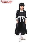 Карнавальное черное платье с белым воротником,атлас,п/э,р-р34,р134