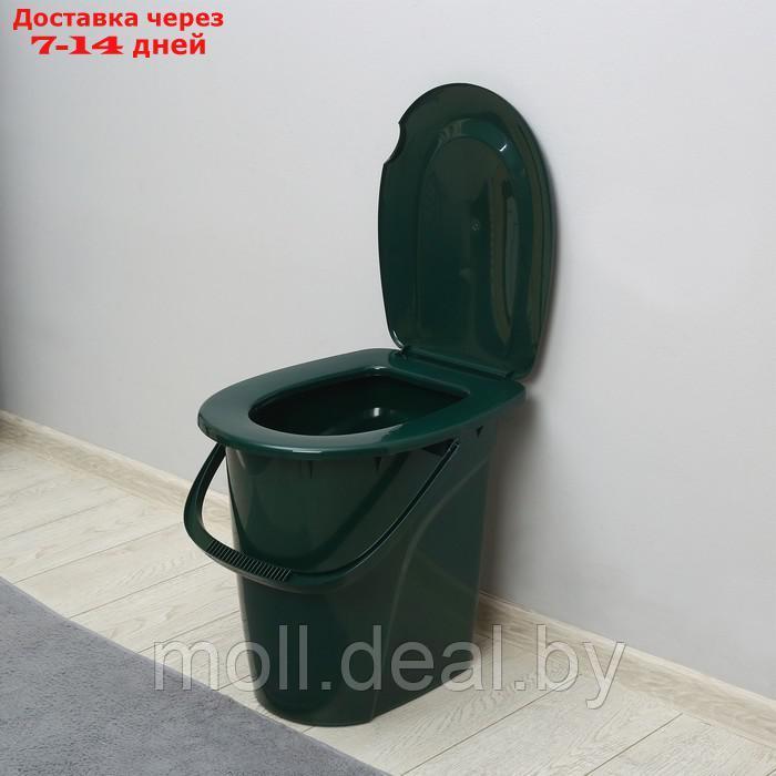 Ведро-туалет, h = 40 см, 24 л, съёмный стульчак, зелёное - фото 1 - id-p220741228
