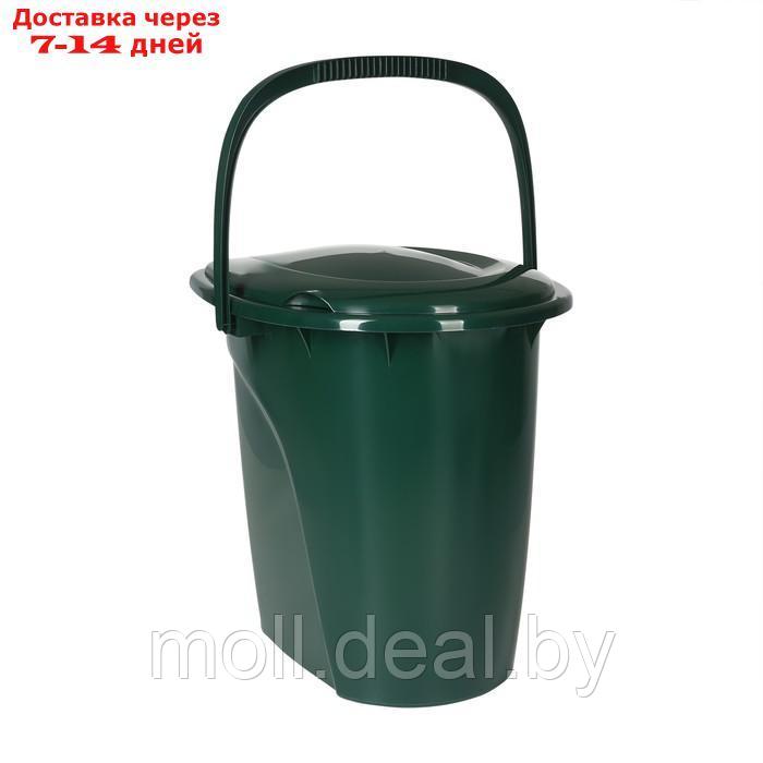 Ведро-туалет, h = 40 см, 24 л, съёмный стульчак, зелёное - фото 2 - id-p220741228