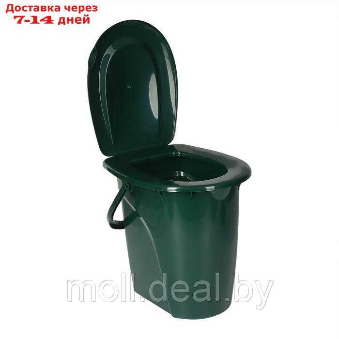 Ведро-туалет, h = 40 см, 24 л, съёмный стульчак, зелёное - фото 3 - id-p220741228