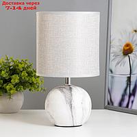 Настольная лампа "Линен" E14 40Вт белый-серый 15х15х28 см.
