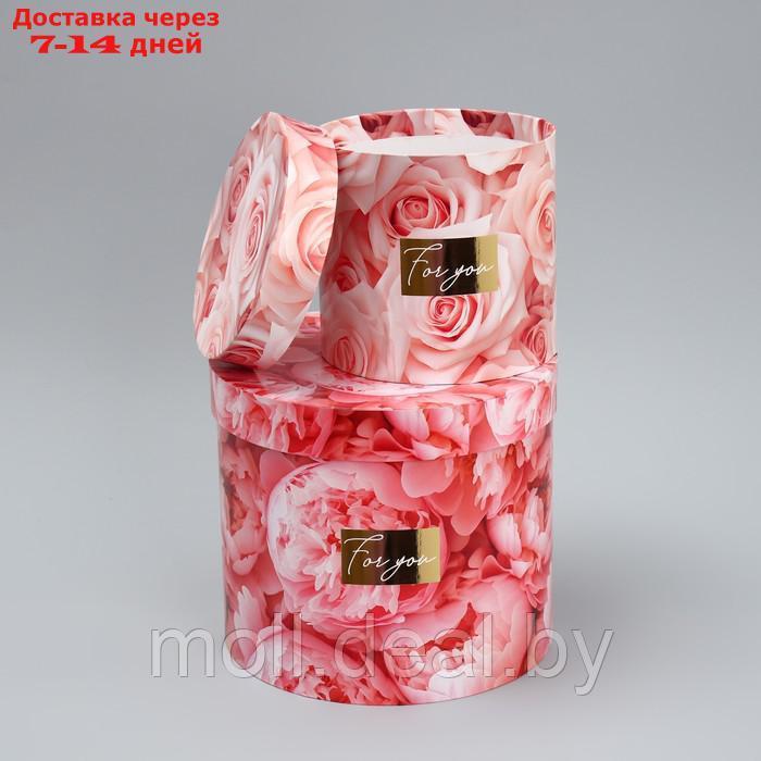 Набор шляпных коробок для цветов 4 в 1 "Нежные цветы", 14 × 13 см - 20 × 17,5 см - фото 4 - id-p220739340