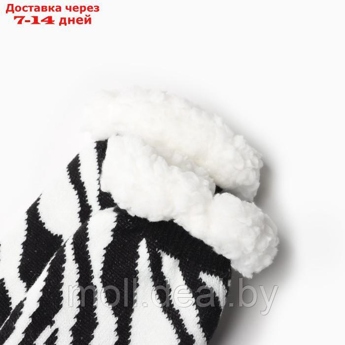 Носки женские с мехом внутри "Зебра", цвет черный, размер 36-41 - фото 2 - id-p220739345