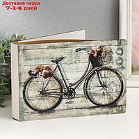 Фотоальбом на 100 фото 10х15 см "Велосипед с цветами в корзине" дерево, блеск 4х17,4х25 см