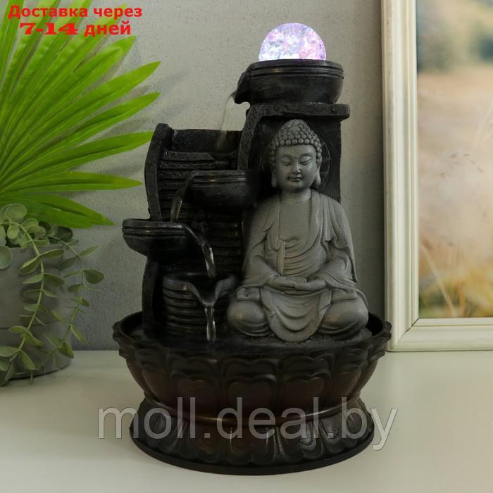 Фонтан настольный от сети, подсветка "Будда в сером у стены" 20х20х30 см - фото 6 - id-p220738377