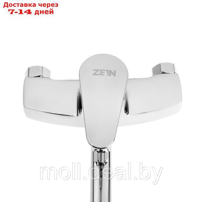 Смеситель для ванны ZEIN Z2740, излив 35 см, картридж 35 мм, с душевым набором, хром - фото 2 - id-p220741334