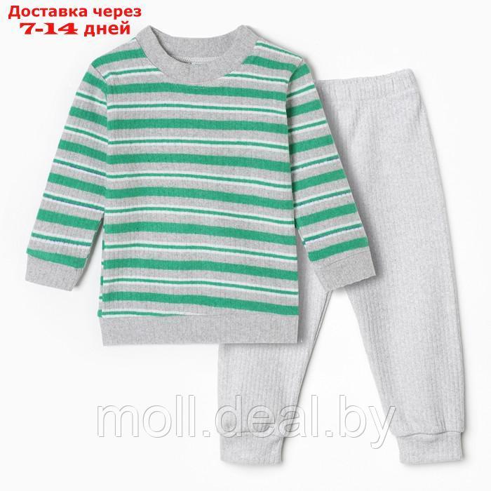 Комплект (лонгслив/брюки) детский, цвет зелёный, рост 92 см - фото 1 - id-p220739394