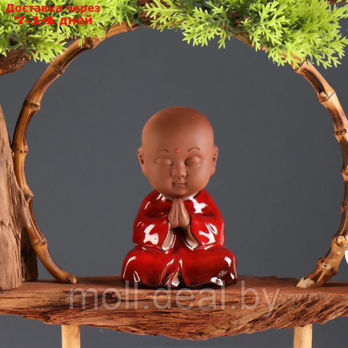 Сувенир дерево, фарфор "Маленький Будда в красном" с подставкой для благовонии 35х35х9,5 см - фото 6 - id-p220743334