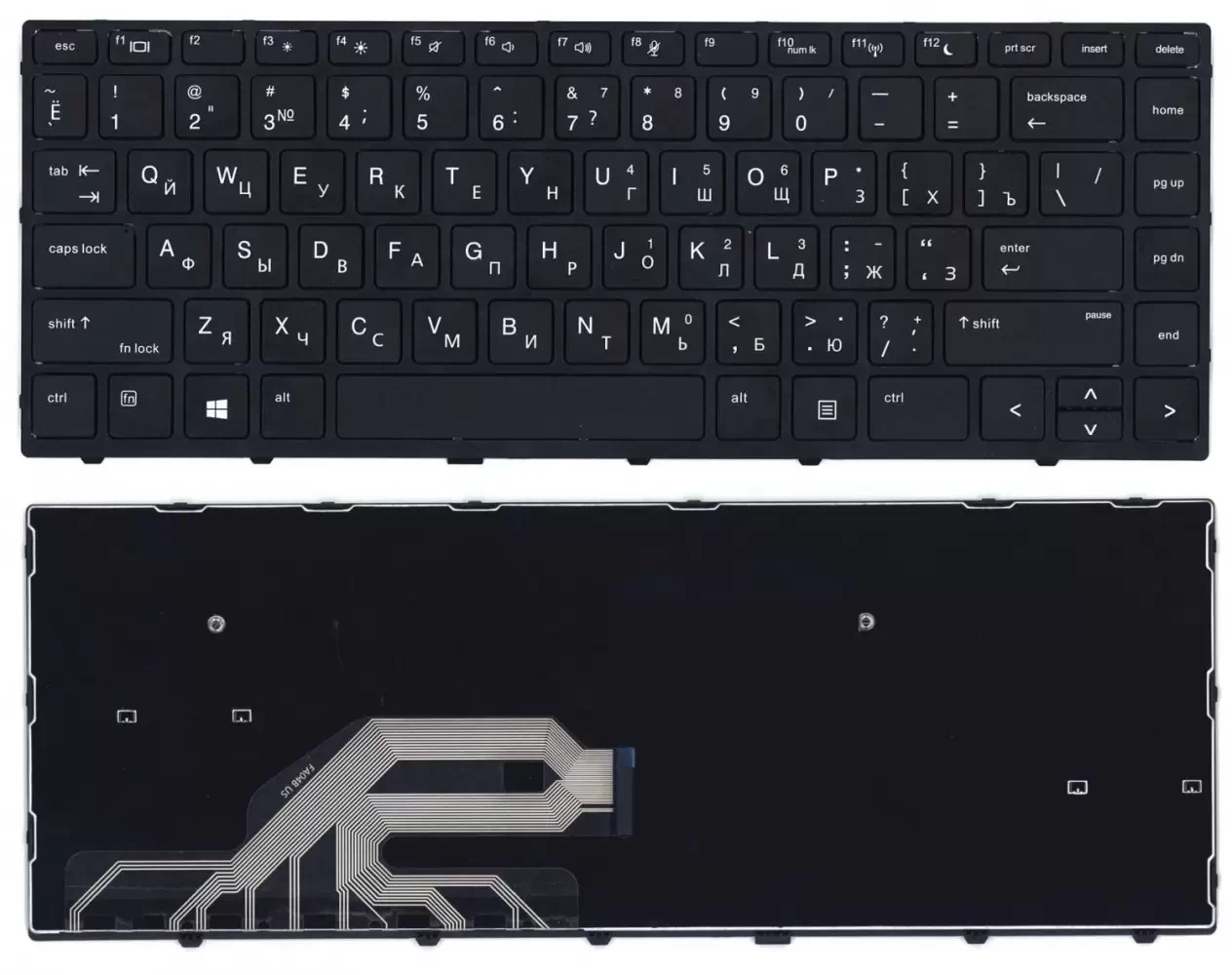 Клавиатура для ноутбука HP ProBook 430 G5, 440 G5, 445 G5, черная без подсветки - фото 1 - id-p220758249