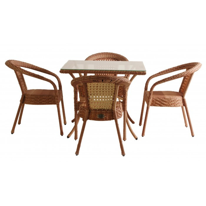 Комплект мебели Deco 4 с квадратным столом капучино - фото 1 - id-p220759388