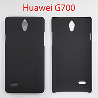 Чехол бампер Nillkan Huawei Ascend G700 чёрный (кожа)