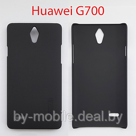 Чехол бампер Nillkan Huawei Ascend G700 чёрный (кожа)