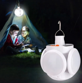Складная кемпинговая подвесная лампа на 4 лепестка Solar emergency charging lamp 2029