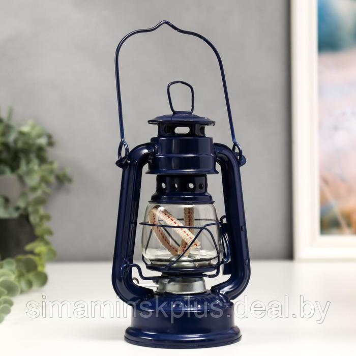 Керосиновая лампа декоративная синий 9,7х12,5х19 см - фото 1 - id-p220760726