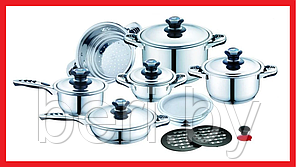Набор посуды из нержавеющей стали Royal, 17 предметов RL-555