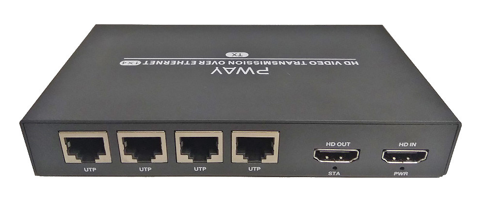 Разветвитель, сплиттер HDMI 1x4 FullHD 1080p до 200 метров - удлинитель сигнала по витой паре RJ45 UTP (LAN), - фото 2 - id-p220762168