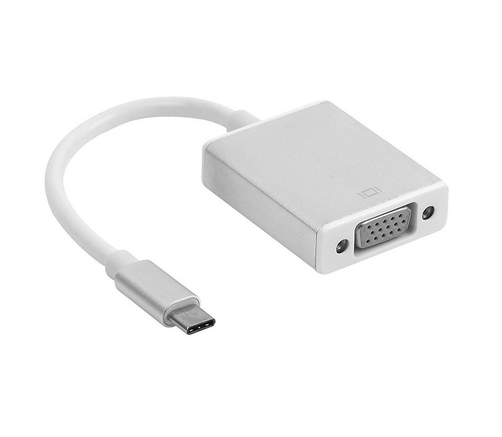 Адаптер - переходник USB3.1 Type-C - VGA, серебро - фото 1 - id-p220764039