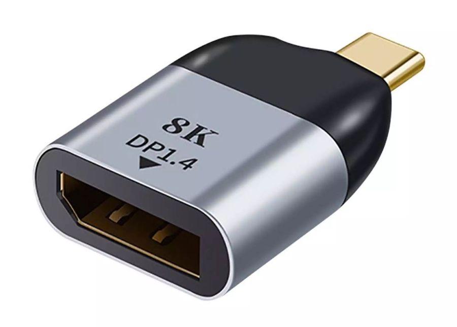 Адаптер - переходник USB3.1 Type-С - DisplayPort 8K, mini, серебро - фото 1 - id-p220764606